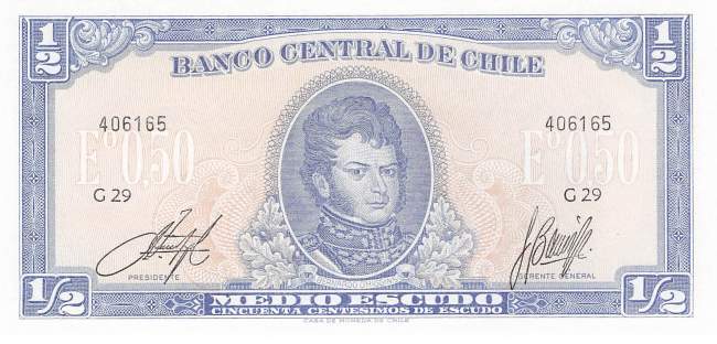 1/2 Escudo Chile p134A a3-2